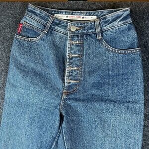 Bongo By Gene Montesano Jeans Womens 25x27.5 Blue Cotton High‎ Rise Tapered Leg